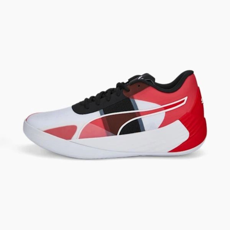 Shoes * | Fusion Nitro Team Basketball Shoes Puma White-High Risk Red