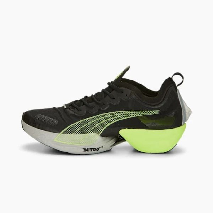 Shoes * | Fast-R Nitro Elite Carbon Men'S Running Shoes Puma Black-Lime Squeeze