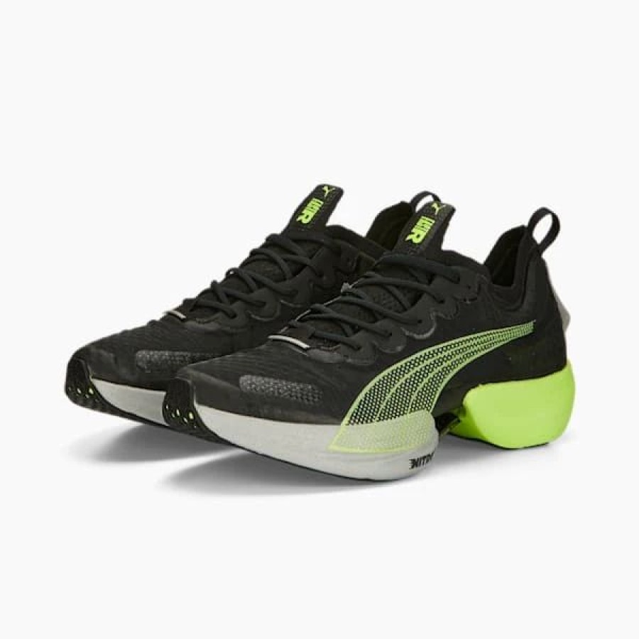 Shoes * | Fast-R Nitro Elite Carbon Men'S Running Shoes Puma Black-Lime Squeeze