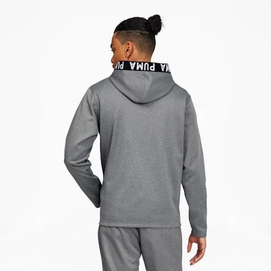 Clothing * | Puma Train Pwr Fleece Fz Men'S Hoodie Medium Gray Heather