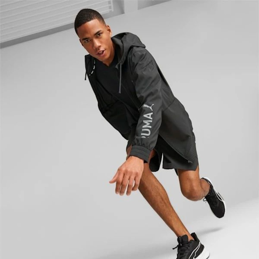 Clothing * | Puma Fit Wovenmen'S Training Jacket Puma Black-Cool Dark Gray