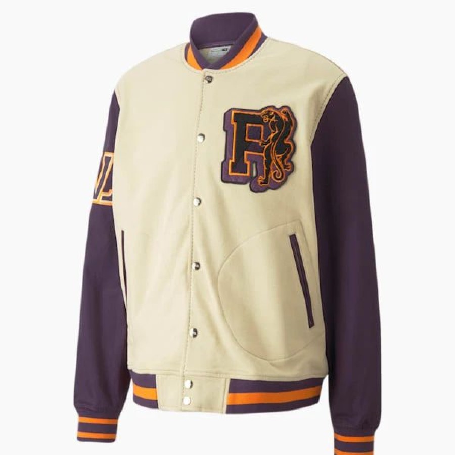 Clothing * | Puma We Are Legends Men'S Letterman Jacket Pebble