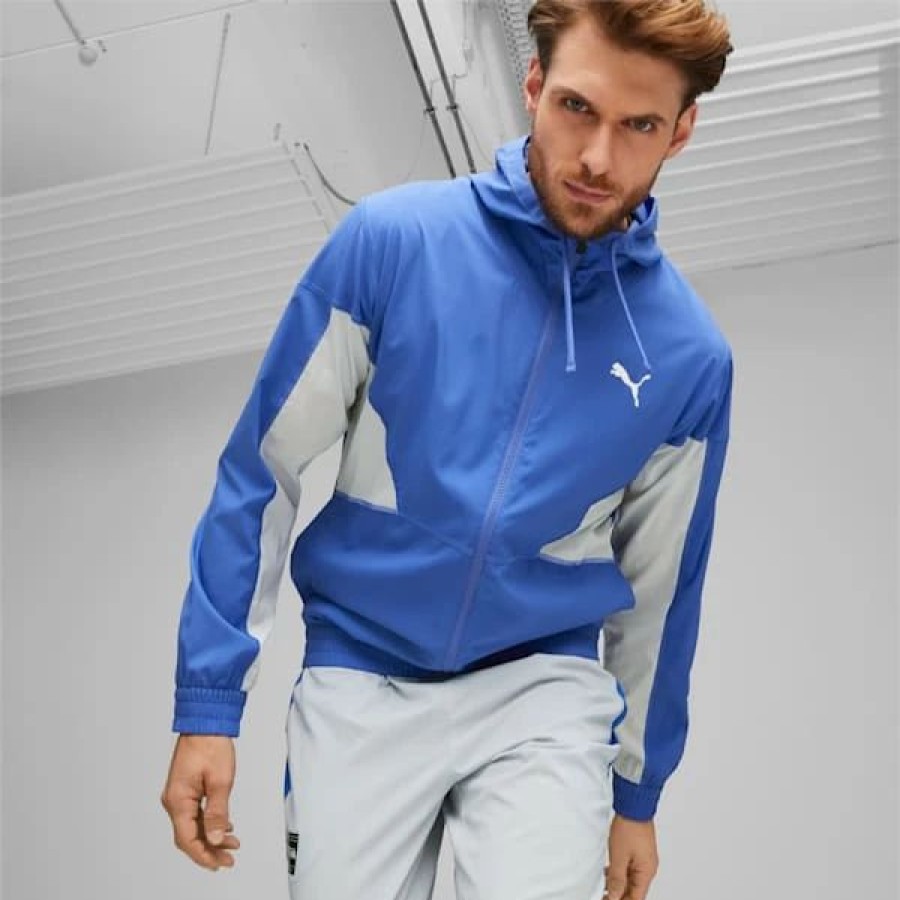 Clothing * | Puma Fit Wovenmen'S Training Jacket Royal Sapphire