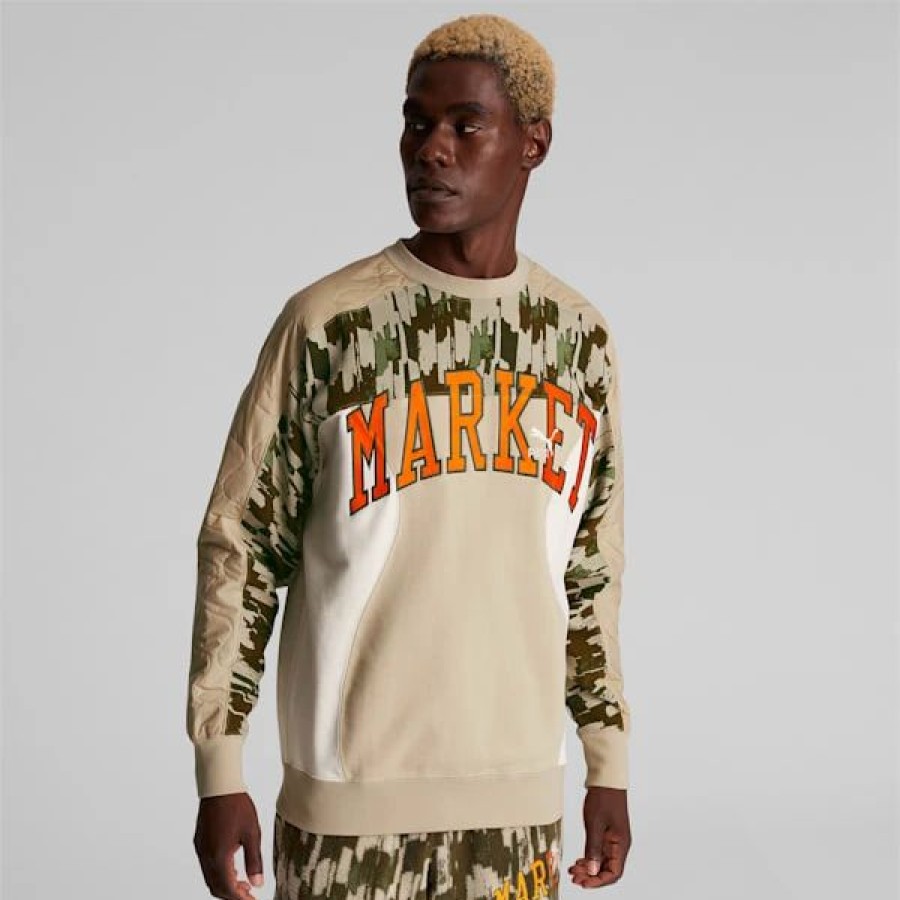 Clothing * | Puma X Market Men'S Relaxed Crew Neck Top Putty