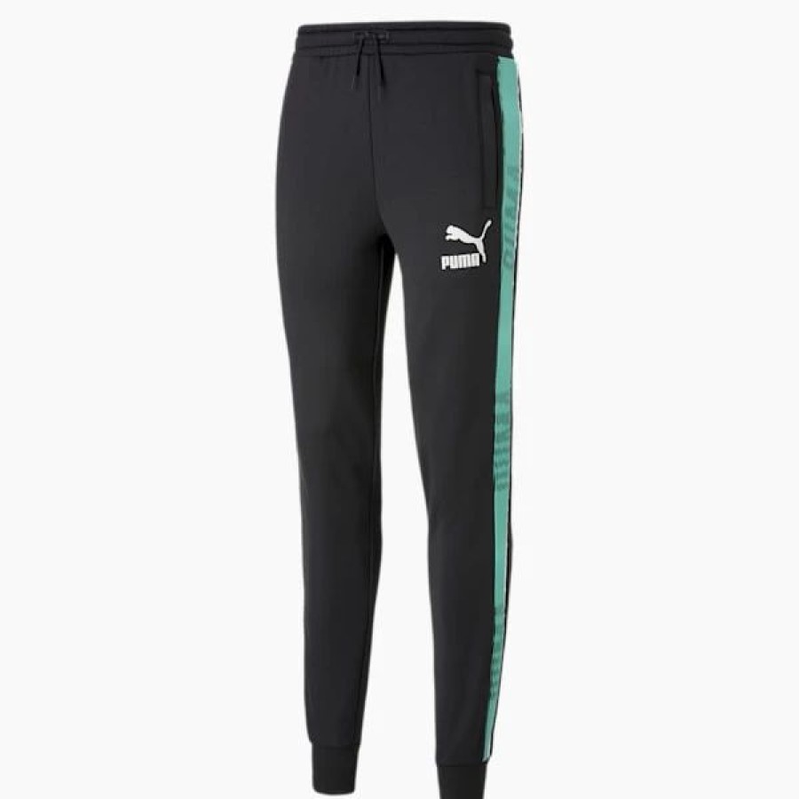 Clothing * | T7 Sport Men'S Track Pants Puma Black-Mint