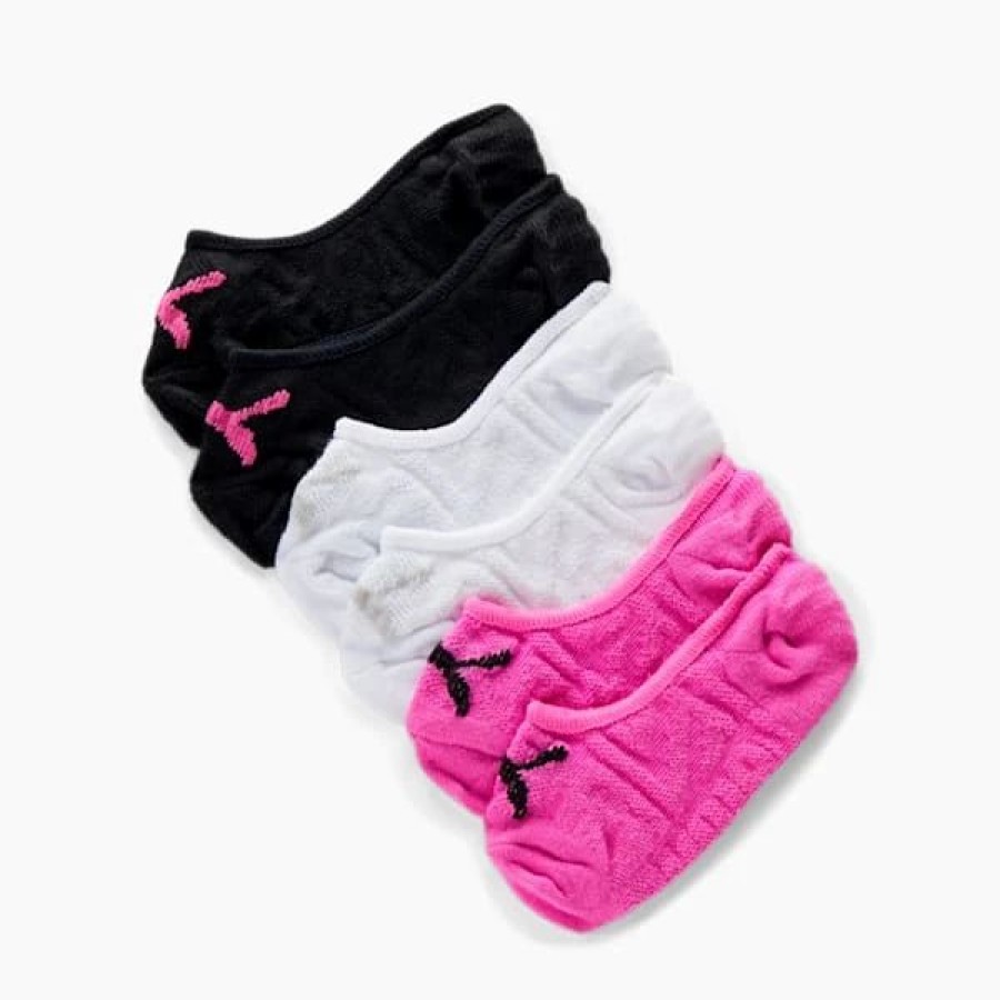 Accessories * | Puma Girls' Liner Socks [6 Pack] Dark Pink