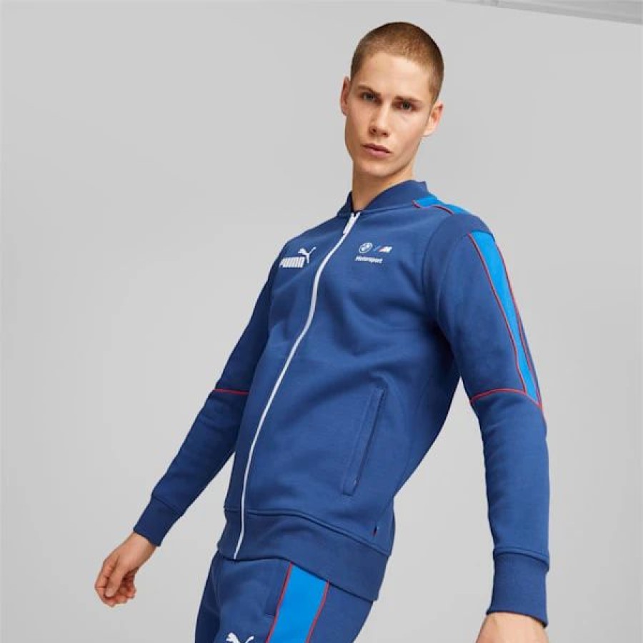 Sports * | Puma Bmw M Motorsport Mt7 Men'S Track Jacket Pro Blue-M Color