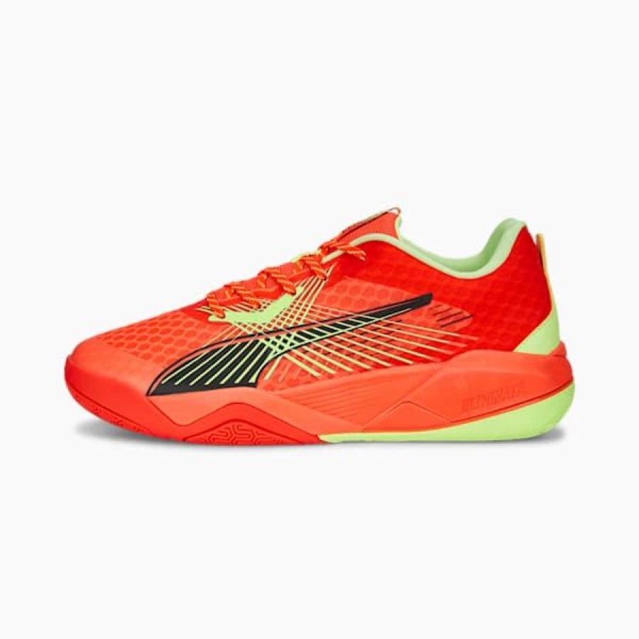 Shoes * | Eliminate Power Nitro Ii Racquet Sports Shoes Red Blast-Fast Yellow-Puma Black