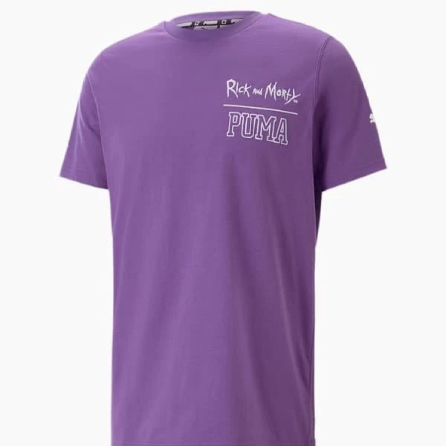 Sports * | Puma X Rick And Morty Sanchez Wuz Here Men'S Basketball Tee Royal Lilac : Sold Out