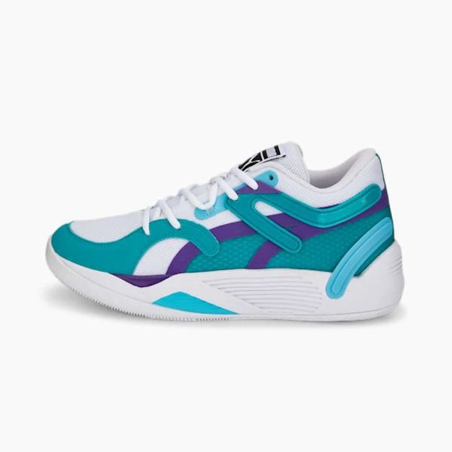 Shoes * | Trc Blaze Court Basketball Shoes Puma White-Deep Aqua