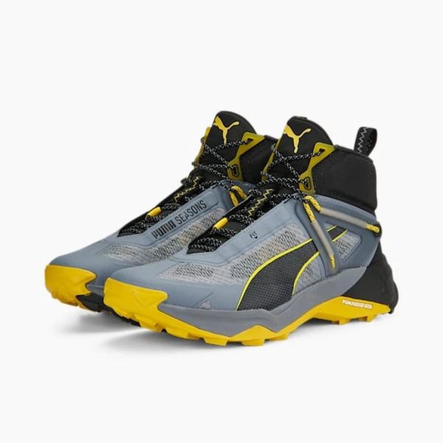 Shoes * | Explore Nitro Mid Men'S Hiking Shoes Gray Tile-Puma Black-Fresh Pear