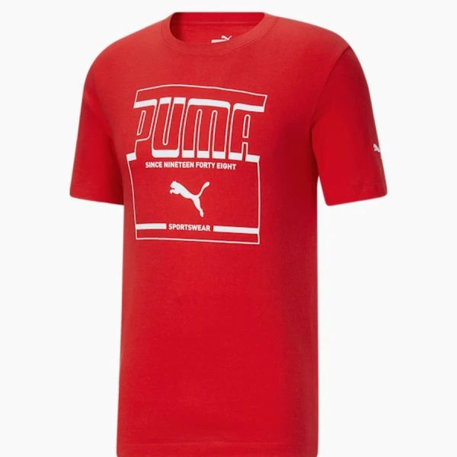 Clothing * | Puma Men'S Graphic Tee High Risk Red