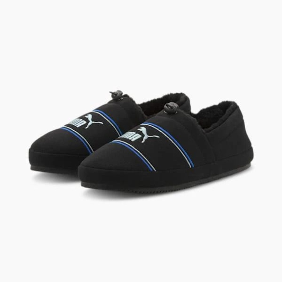 Shoes * | Tuff Mocc Jersey Slippers Puma Black-Glacial Blue-Nebulas Blue