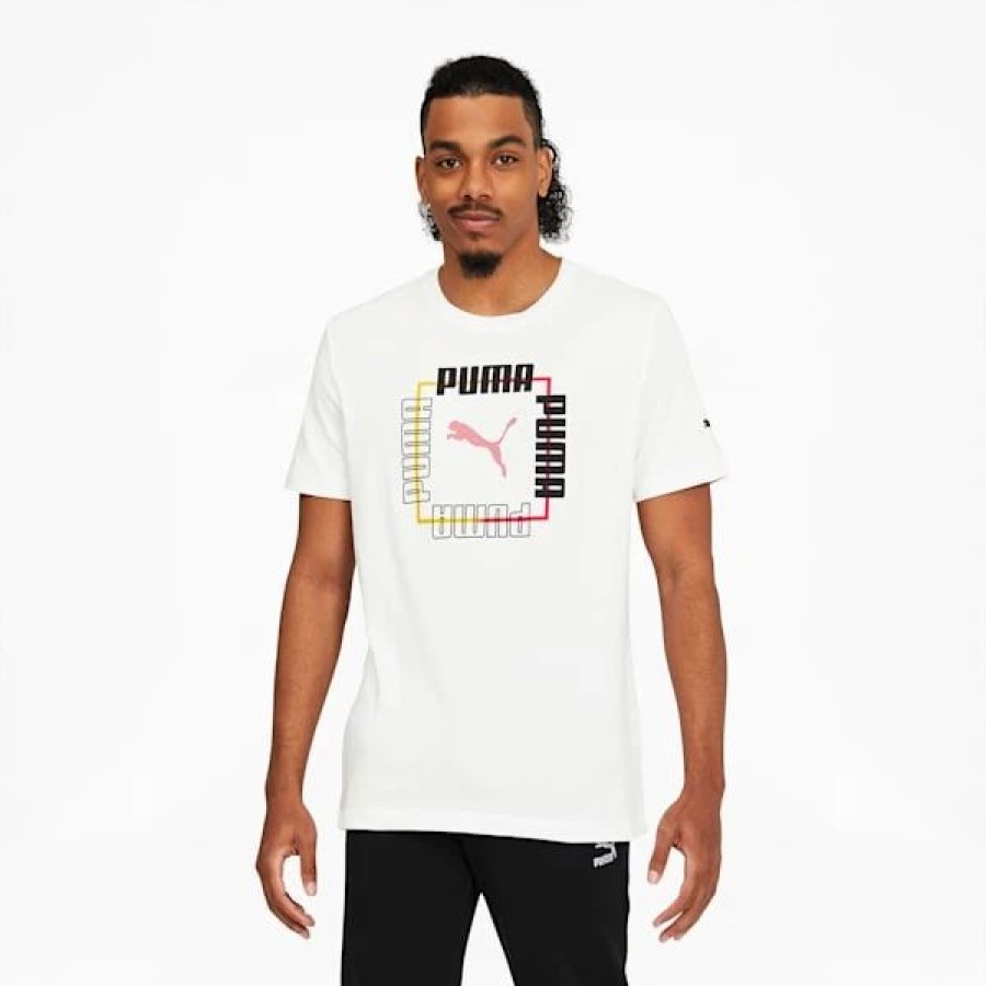 Clothing * | Puma Box Men'S Graphic Tee Puma White