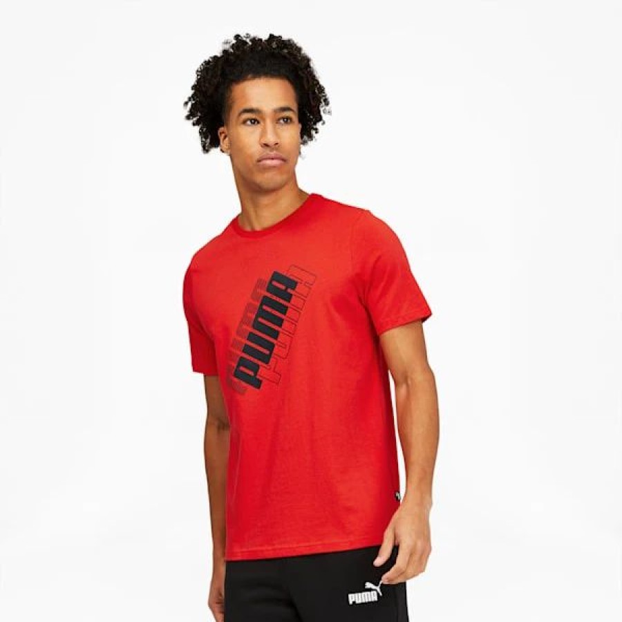 Clothing * | Puma Power Logo Men'S Tee High Risk Red