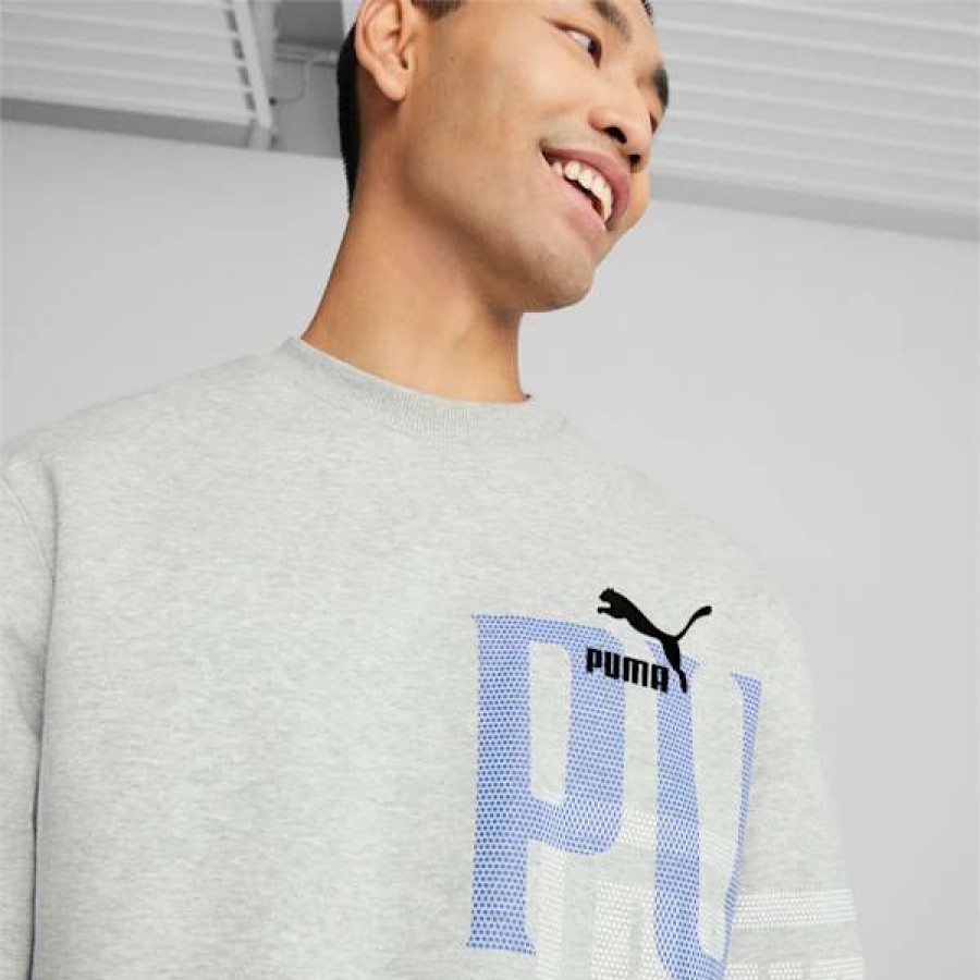 Clothing * | Classics Gen Puma Crew Neck Men'S Sweatshirt Light Gray Heather