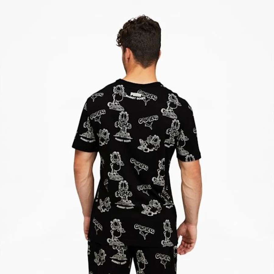 Clothing * | Puma X Garfield Printed Men'S Tee Puma Black : Sold Out