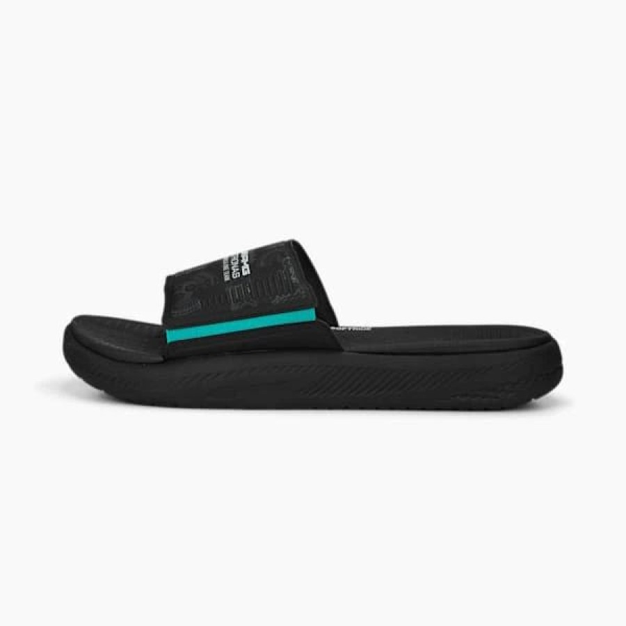 Shoes * | Mercedes-Amg Petronas Motorsport Softride Motorsport Slides Puma Black-Spectra Green