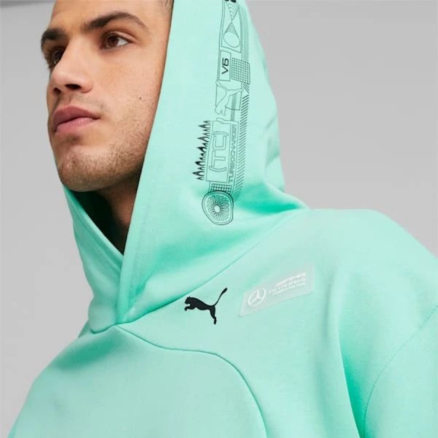 Sports * | Puma Mercedes-Amg Petronas Motorsport Men'S Statement Hoodie Mint