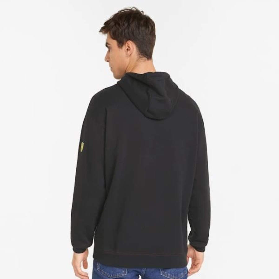 Sports * | Scuderia Ferrari Nightride Men'S Hoodie Puma Black