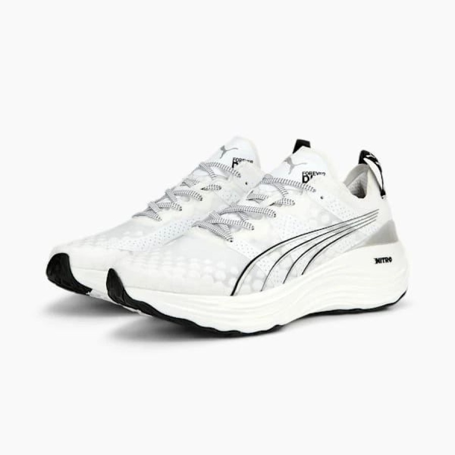 Shoes * | Foreverrun Nitro Men'S Running Shoes Puma White-Puma Black