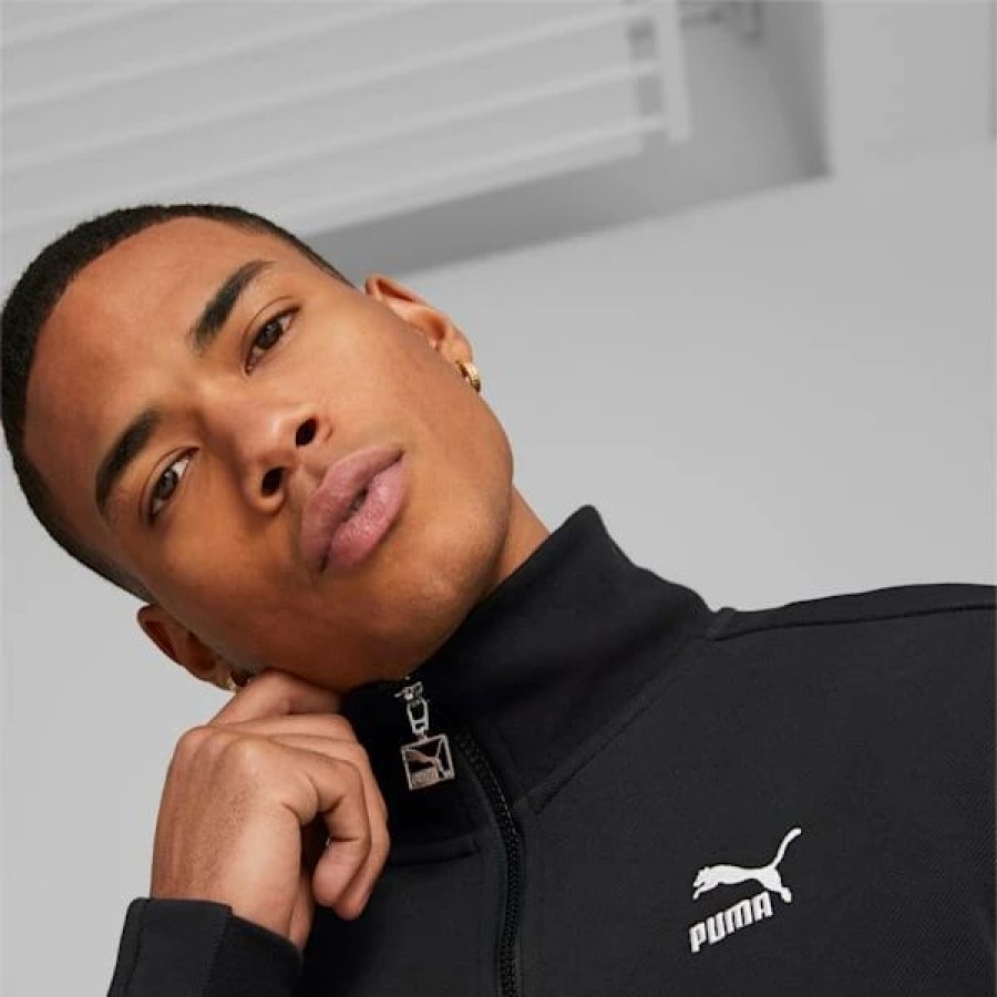 Clothing * | T7 Men'S Track Jacket Puma Black