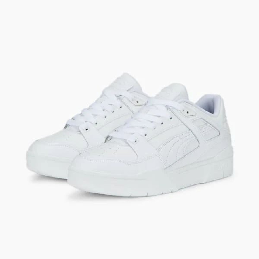 Shoes * | Slipstream Leather Sneakers Puma White-Puma White