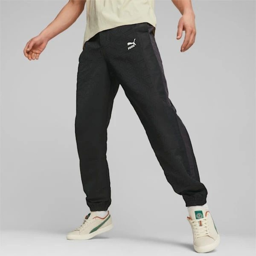 Clothing * | Luxe Sport T7 Printed Track Pants Men Puma Black