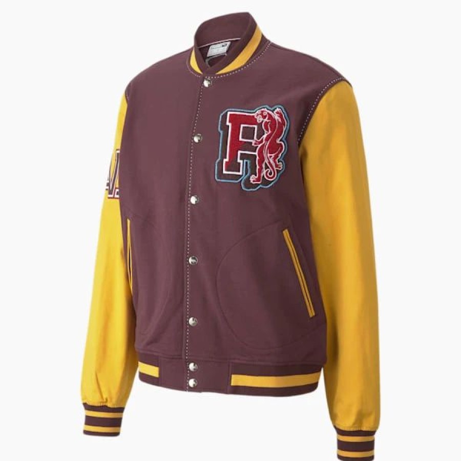 Clothing * | Puma We Are Legends Men'S Letterman Jacket Fudge