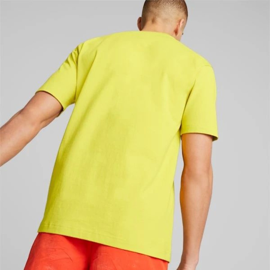 Sports * | Puma Track Meet Men'S Graphic Tee Fresh Pear