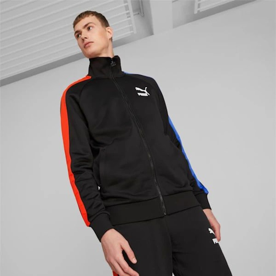 Clothing * | T7 Iconic Men'S Track Jacket Puma Black-Royal Sapphire