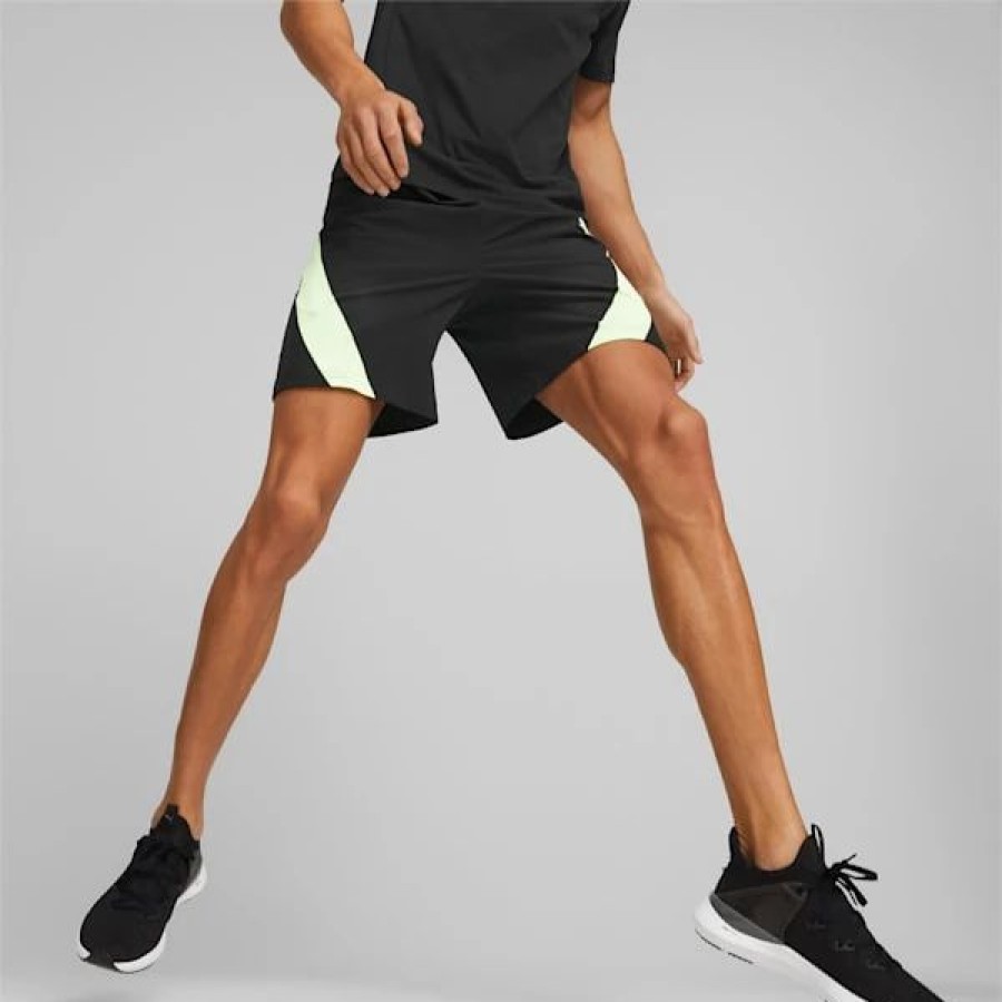 Sports * | Fit Stretch Men'S Woven Training Shorts Puma Black-Fizzy Lime