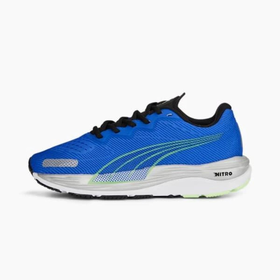 Sport * | Puma Velocity Nitro 2 Big Kids' Running Shoes Royal Sapphire-Fizzy Lime