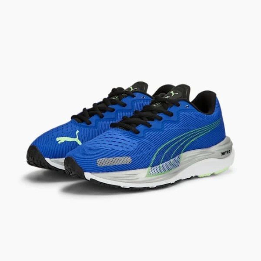 Sport * | Puma Velocity Nitro 2 Big Kids' Running Shoes Royal Sapphire-Fizzy Lime