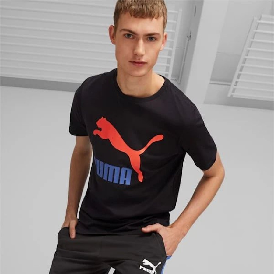 Clothing * | Classics Men'S Logo Tee Puma Black-Royal Sapphire