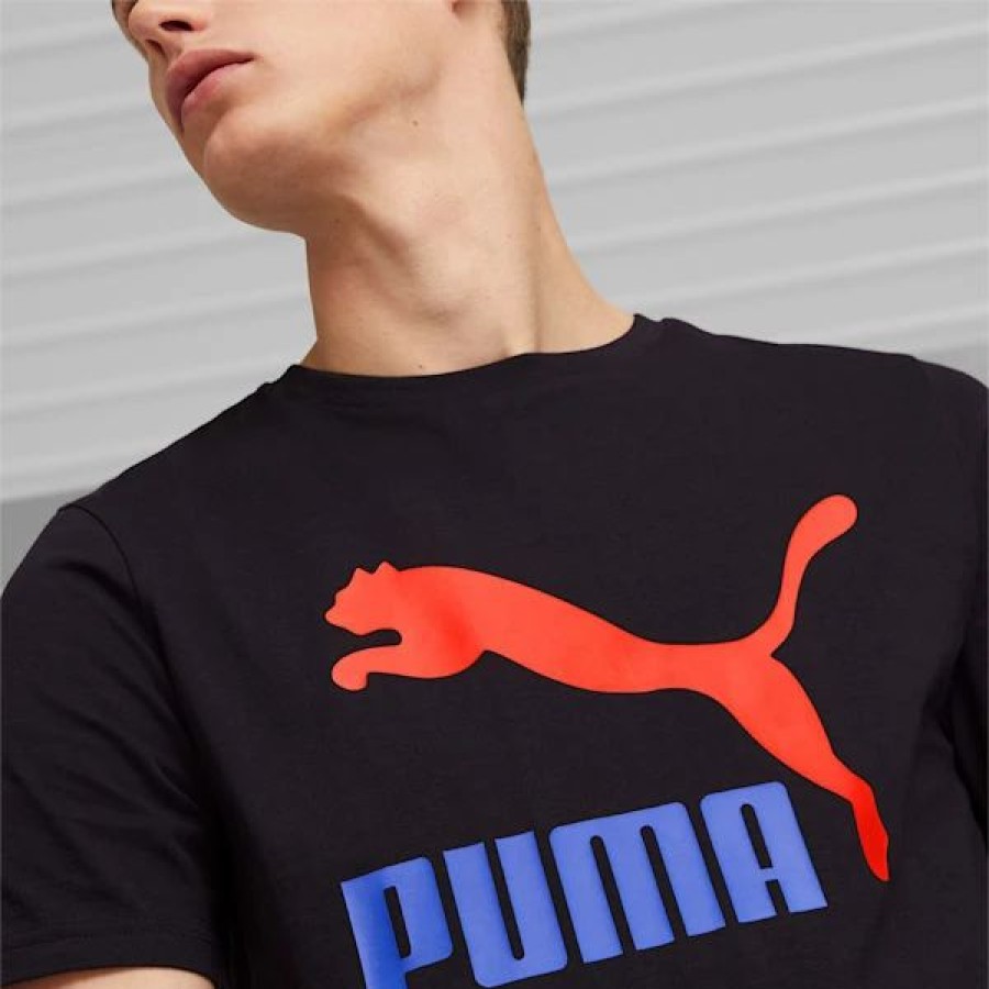 Clothing * | Classics Men'S Logo Tee Puma Black-Royal Sapphire