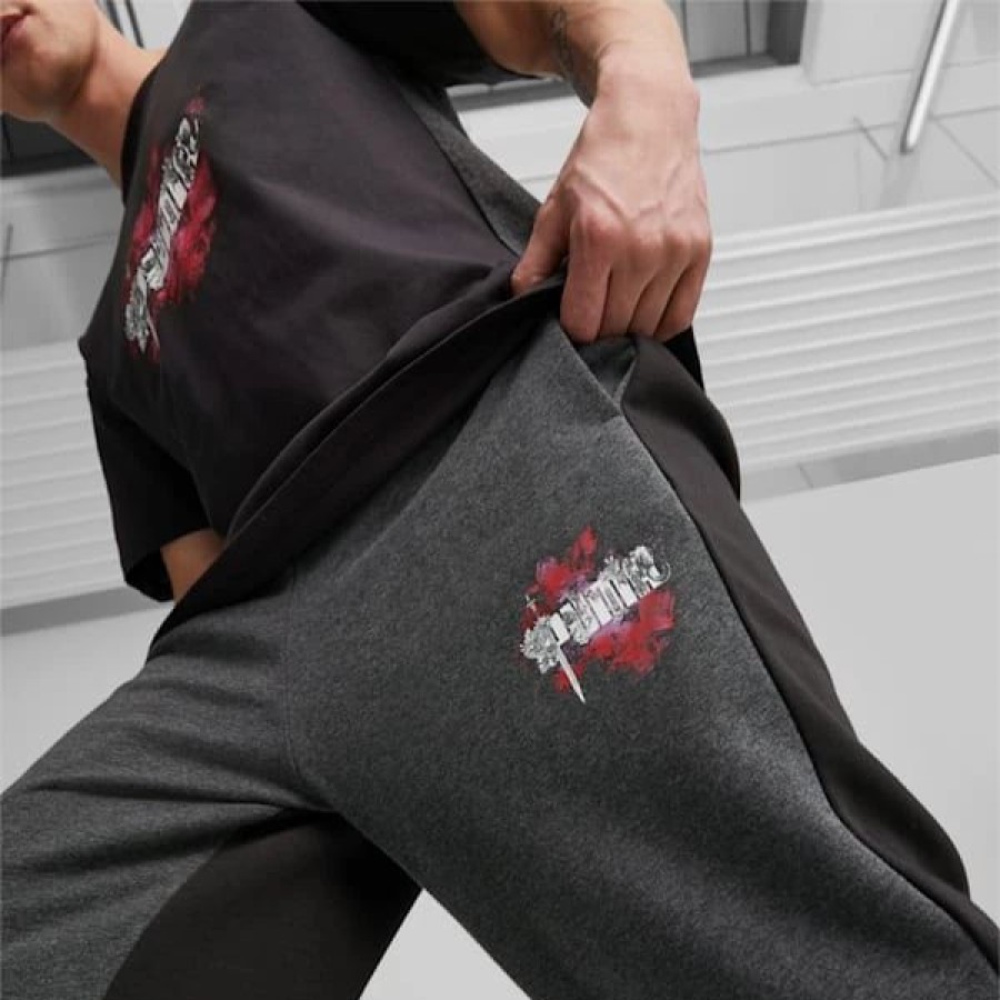 Clothing * | Puma X Final Fantasy Xiv Men'S Sweatpants Flat Dark Gray-Puma Black : Sold Out