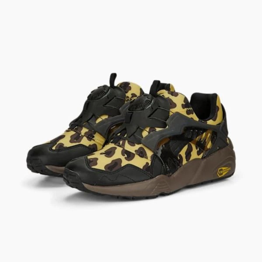 Shoes * | Puma Disc Blaze Leopard Men'S Sneakers Light Straw-Chocolate