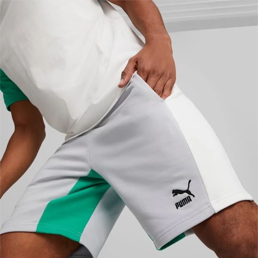 Clothing * | Classics Block 8 Men'S Shorts Platinum Gray-Puma White