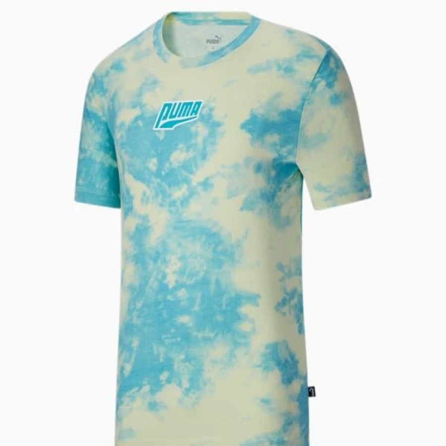 Clothing * | Puma Tie Dye Nostalgia Men'S Tee Light Mint