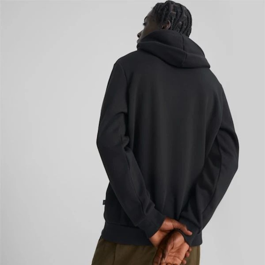 Clothing * | Essentials+ Big Logo Men'S Hoodie Puma Black