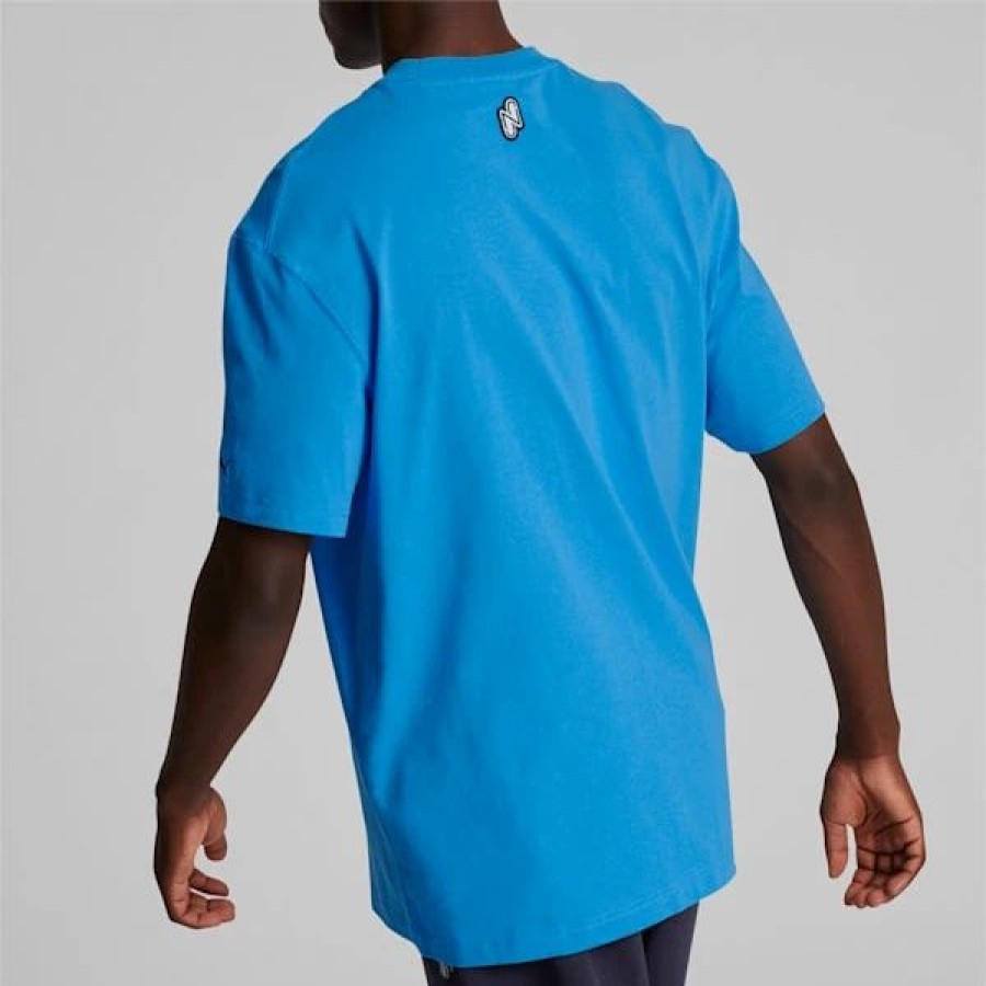 Clothing * | Puma Neymar Jr Relaxed Men'S Tee Bleu Azur