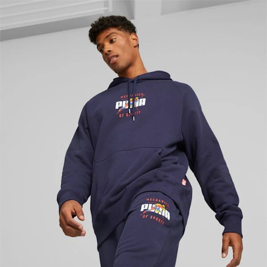 Clothing * | Track Meet Men'S Hoodie Puma Navy