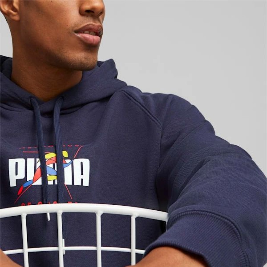 Clothing * | Track Meet Men'S Hoodie Puma Navy