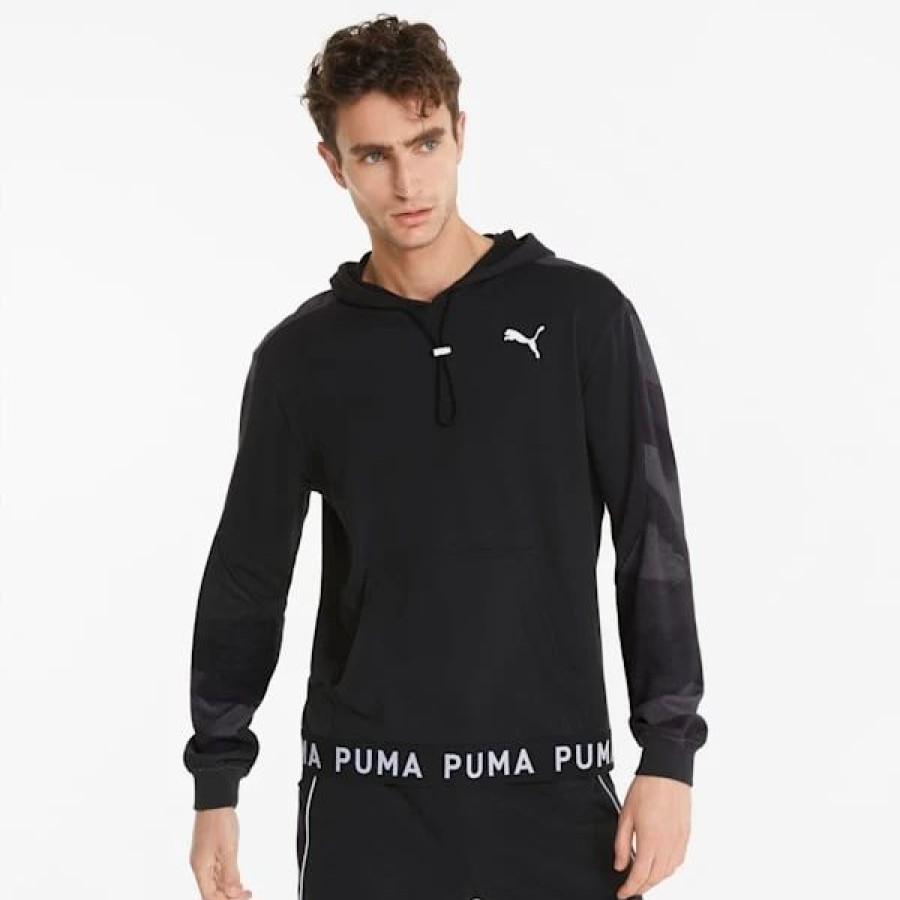 Clothing * | Printed Men'S Training Hoodie Puma Black