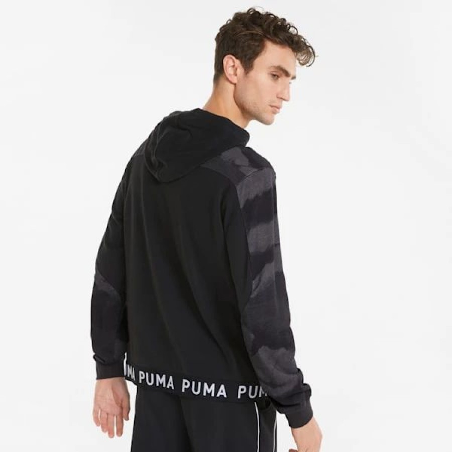 Clothing * | Printed Men'S Training Hoodie Puma Black