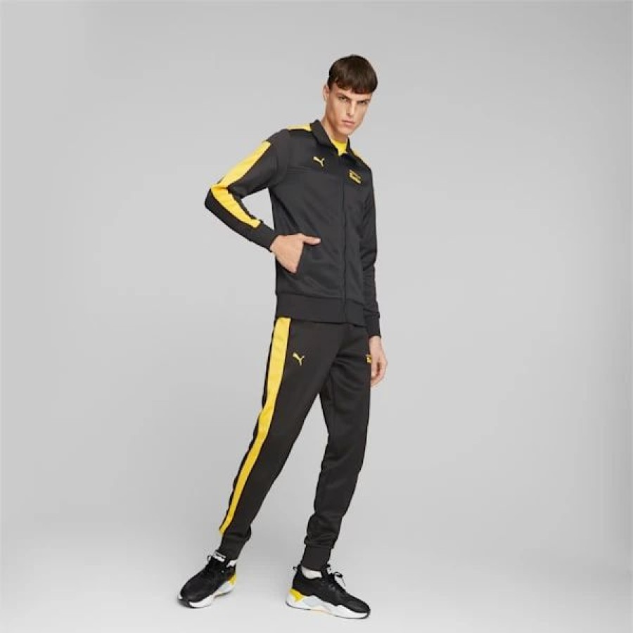 Sports * | Porsche Legacy Mt7 Men'S Track Jacket Puma Black-Lemon Chrome