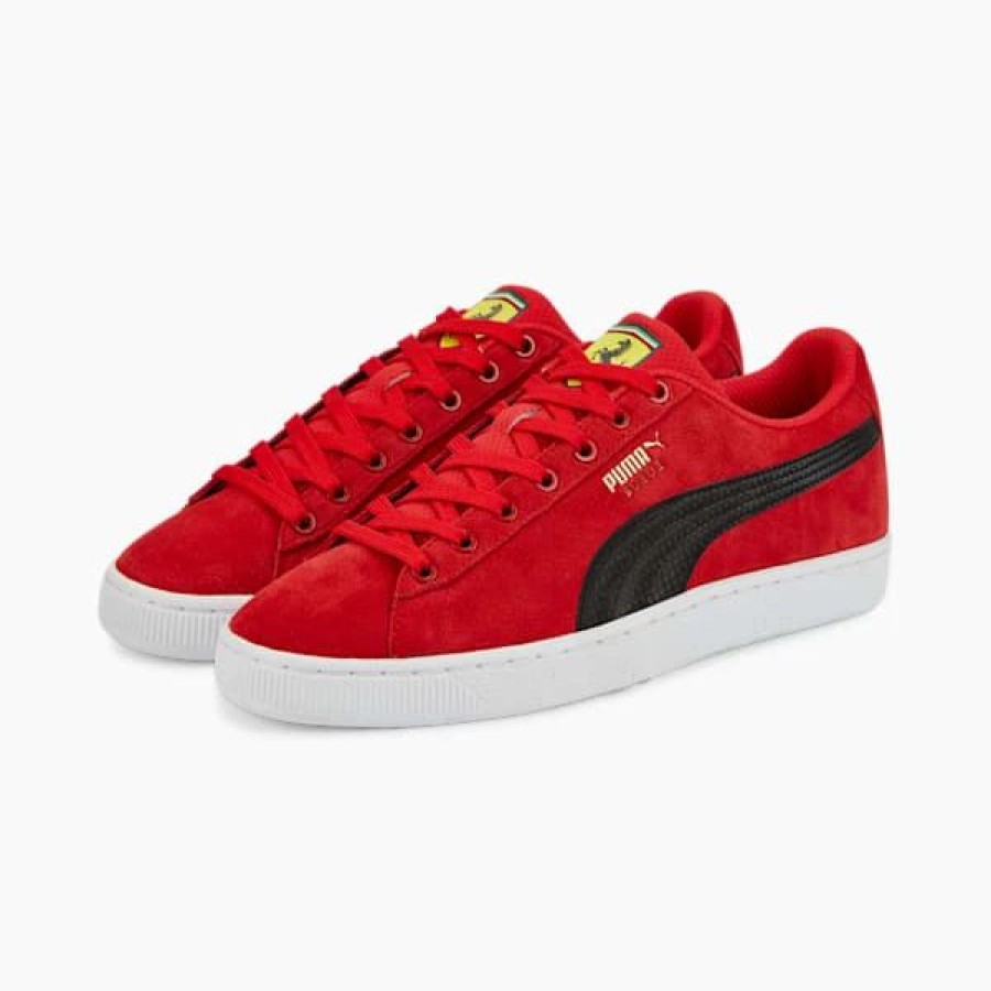 Shoes * | Scuderia Ferrari Shield Suede Men'S Motorsport Shoes Rosso Corsa-Puma Black-Puma White