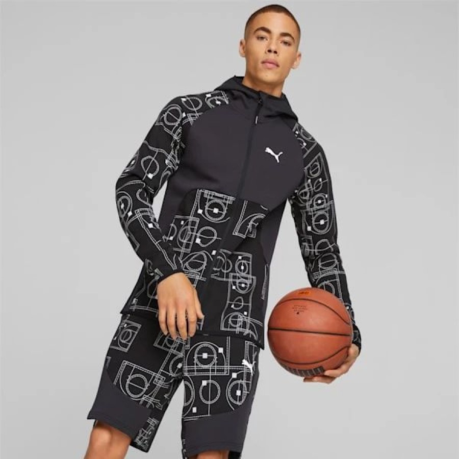 Clothing * | Mvp Dime Men'S Basketball Jacket Puma Black-Aop