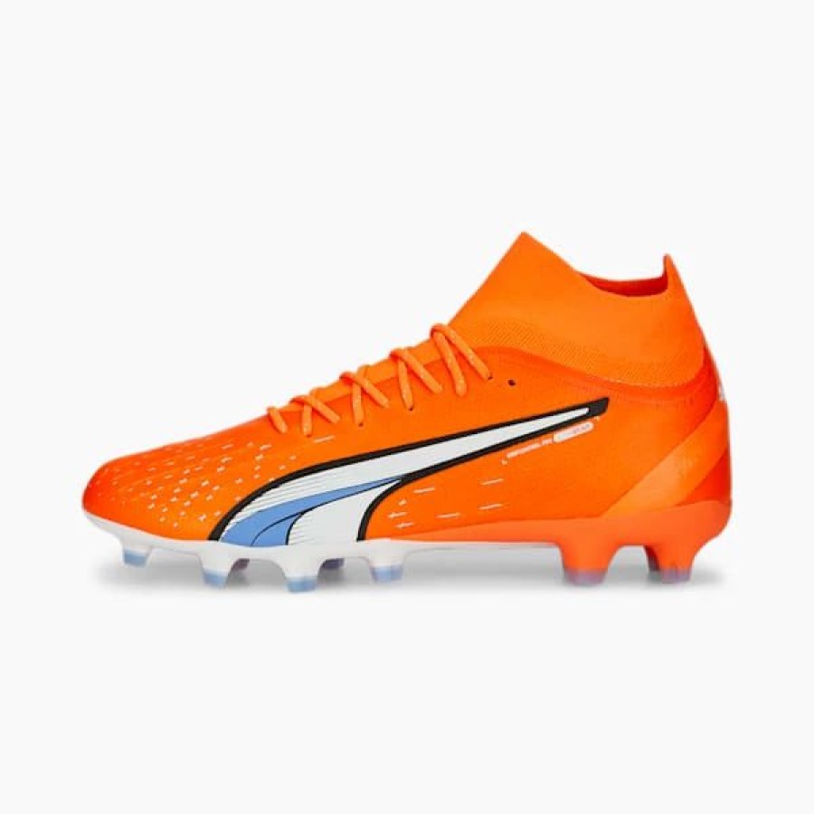 Shoes * | Ultra Pro Fg/Ag Men'S Soccer Cleats Ultra Orange-Puma White-Blue Glimmer